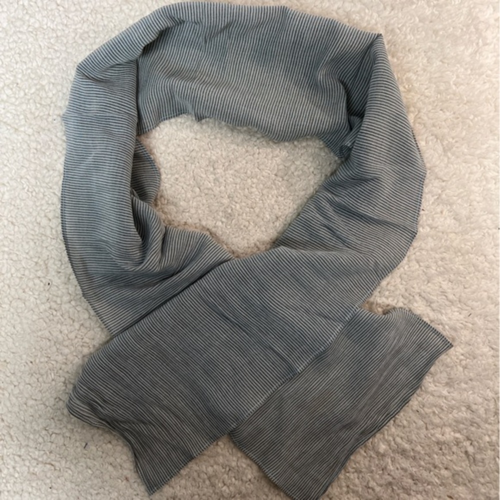 Scarf Striped Light Green Gray/Charcoal Women's Scarf